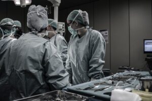 group of doctors during surgery